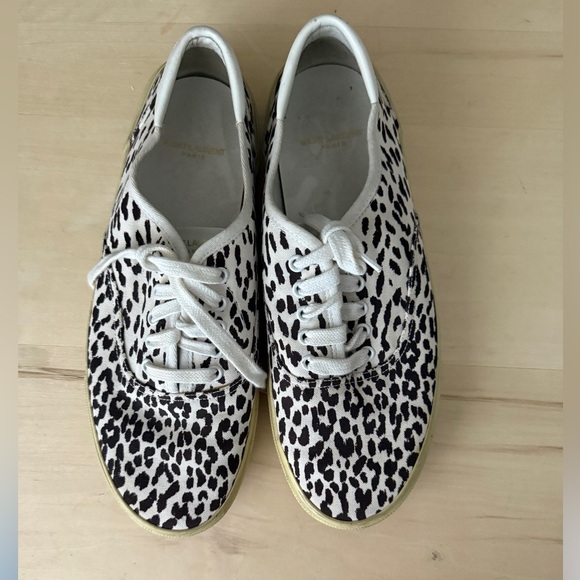 Saint Laurent Venice Cloth Low Top Sneakers - Animal Print 45/ 2 - Picture 1 of 6